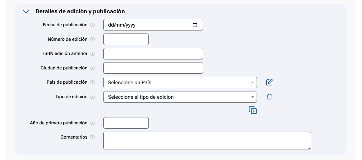 Detalles de
edición y publicación